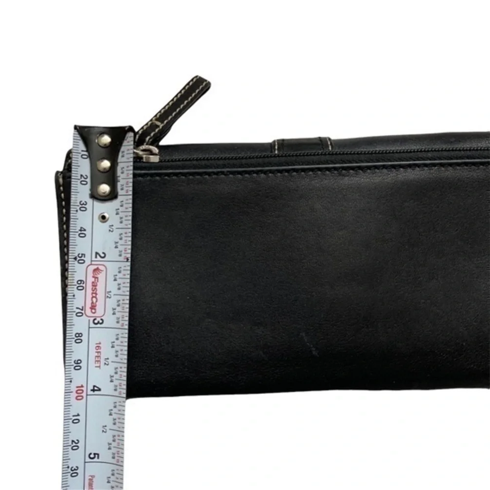 Coach black leather soho checkbook wallet